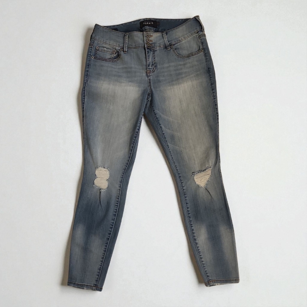 Torrid Light Blue Distressed Skinny Jeans